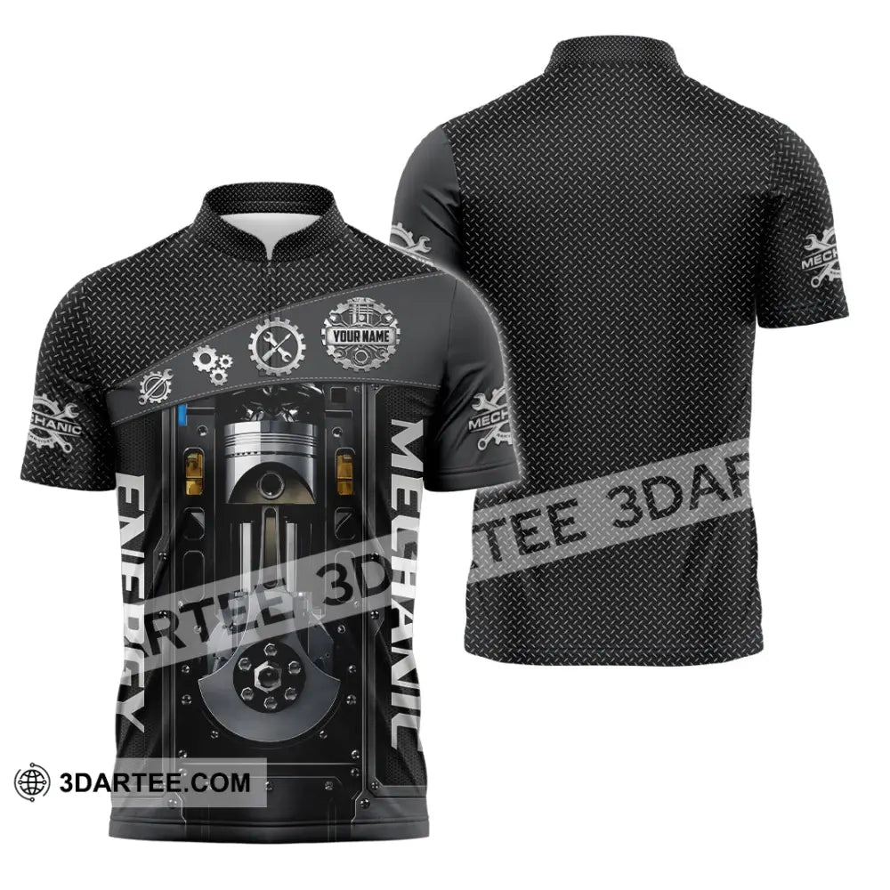 Unisex Shirt - Custom Mechanical Energy Shirt - Zipper Polo Shirt / S - T-shirt
