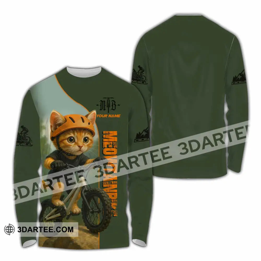 Unisex Shirt - Custom Meowtain Bike Shirt Long Sleeve Shirt / S T-shirt