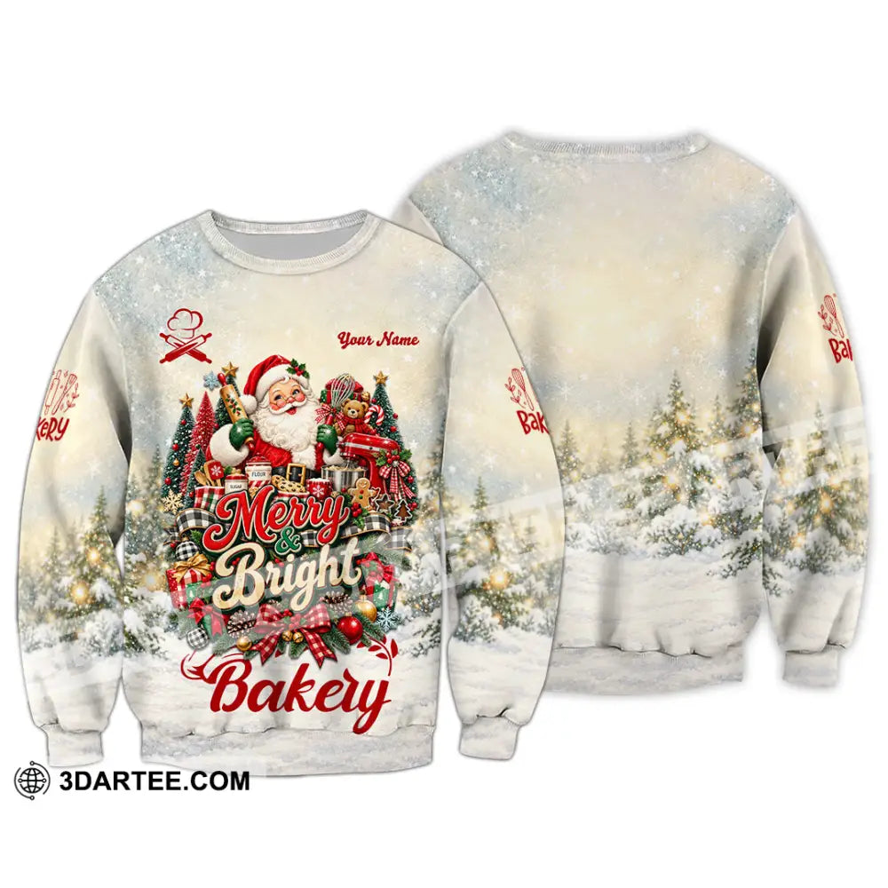 Unisex Shirt - Custom Merry Bright Bakery Shirt - Long Sleeve / S - T-shirt