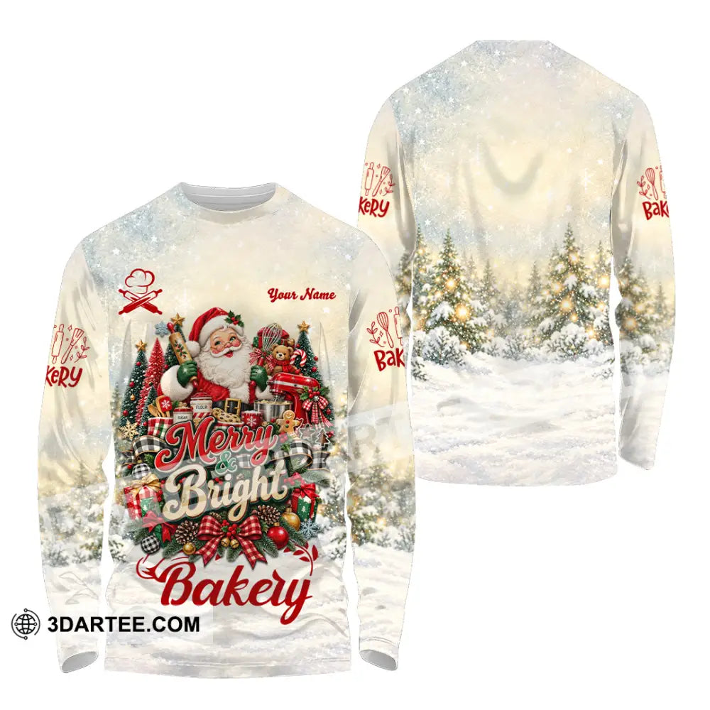 Unisex Shirt - Custom Merry Bright Bakery Shirt - Long Sleeve Shirt / S - T-shirt
