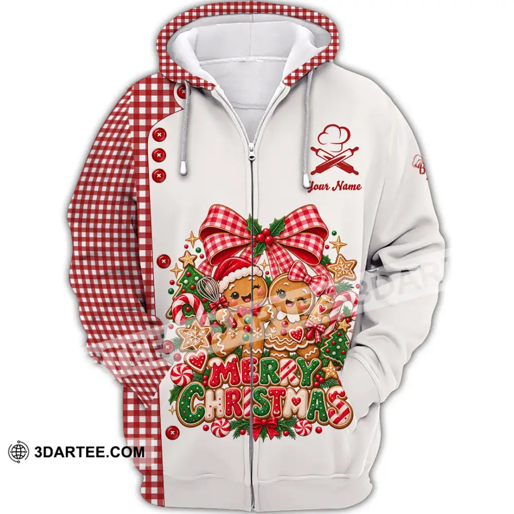 Unisex Shirt - Custom Merry Christmas Shirt - Zipper Hoodie / S - T-shirt