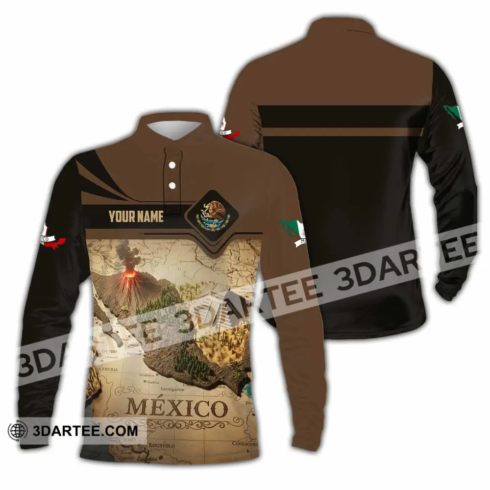 Unisex Shirt - Custom Mexico 3D Shirt Long Sleeve Polo / S T-shirt