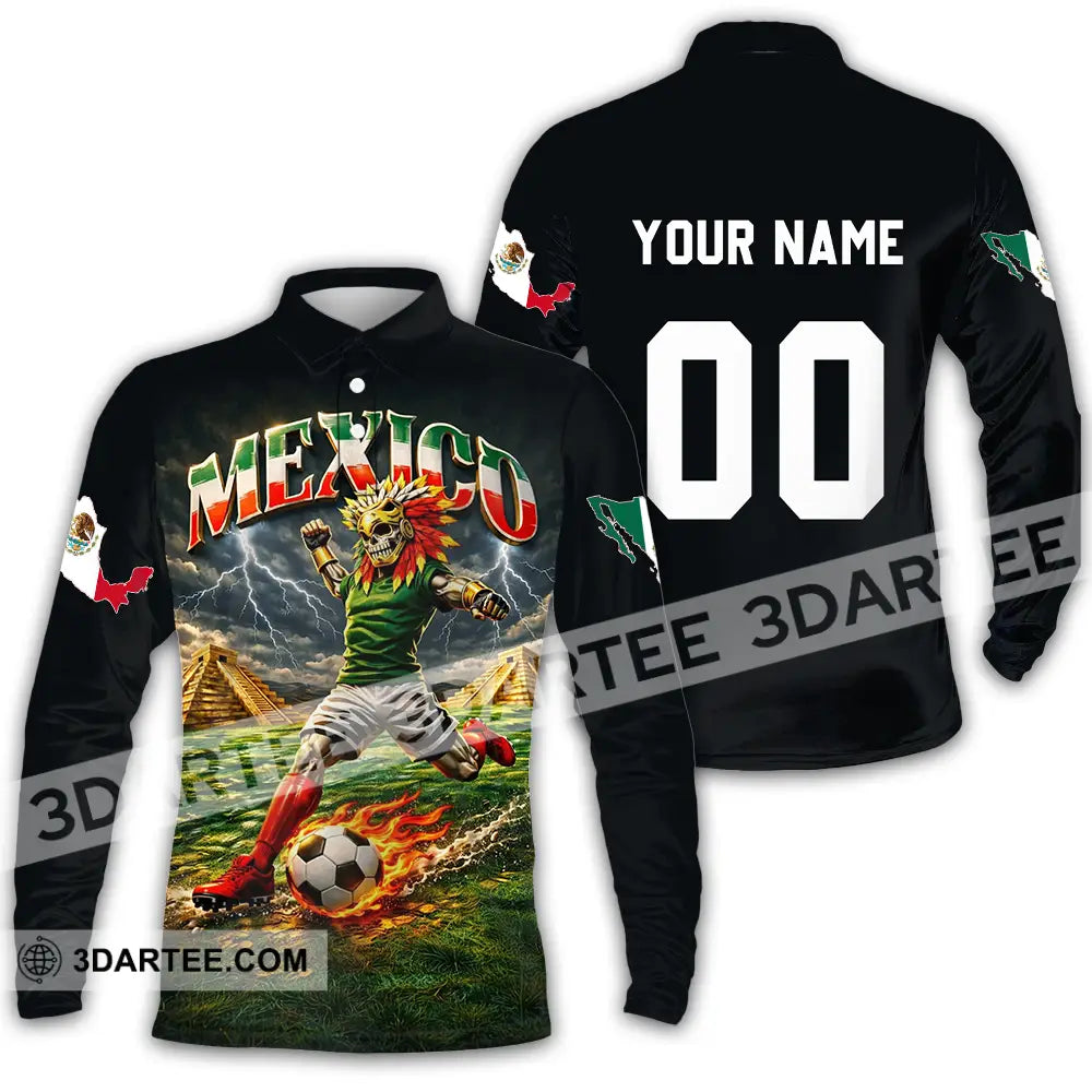 Unisex Shirt - Custom Mexico World Cup 2026 3D Shirt Long Sleeve Polo / S T-shirt