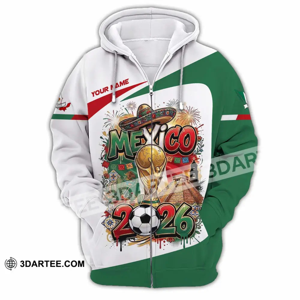 Unisex Shirt - Custom Mexico World Cup 2026 3D Shirt Zipper Hoodie / S T-shirt