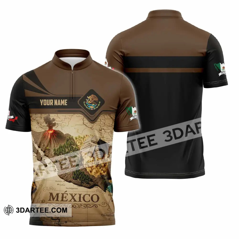 Unisex Shirt - Custom Mexico 3D Shirt Zipper Polo Shirt / S T-shirt