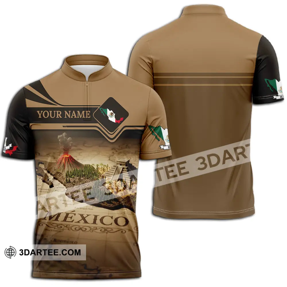 Unisex Shirt - Custom Mexico 3D Shirt Zipper Polo Shirt / S T-shirt