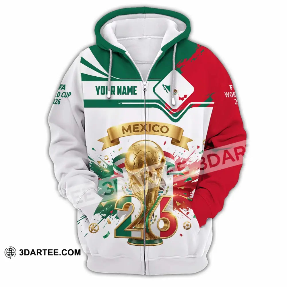 Unisex Shirt - Custom Mexico FIFA World Cup 2026 3D Shirt Zipper Hoodie / S T-shirt