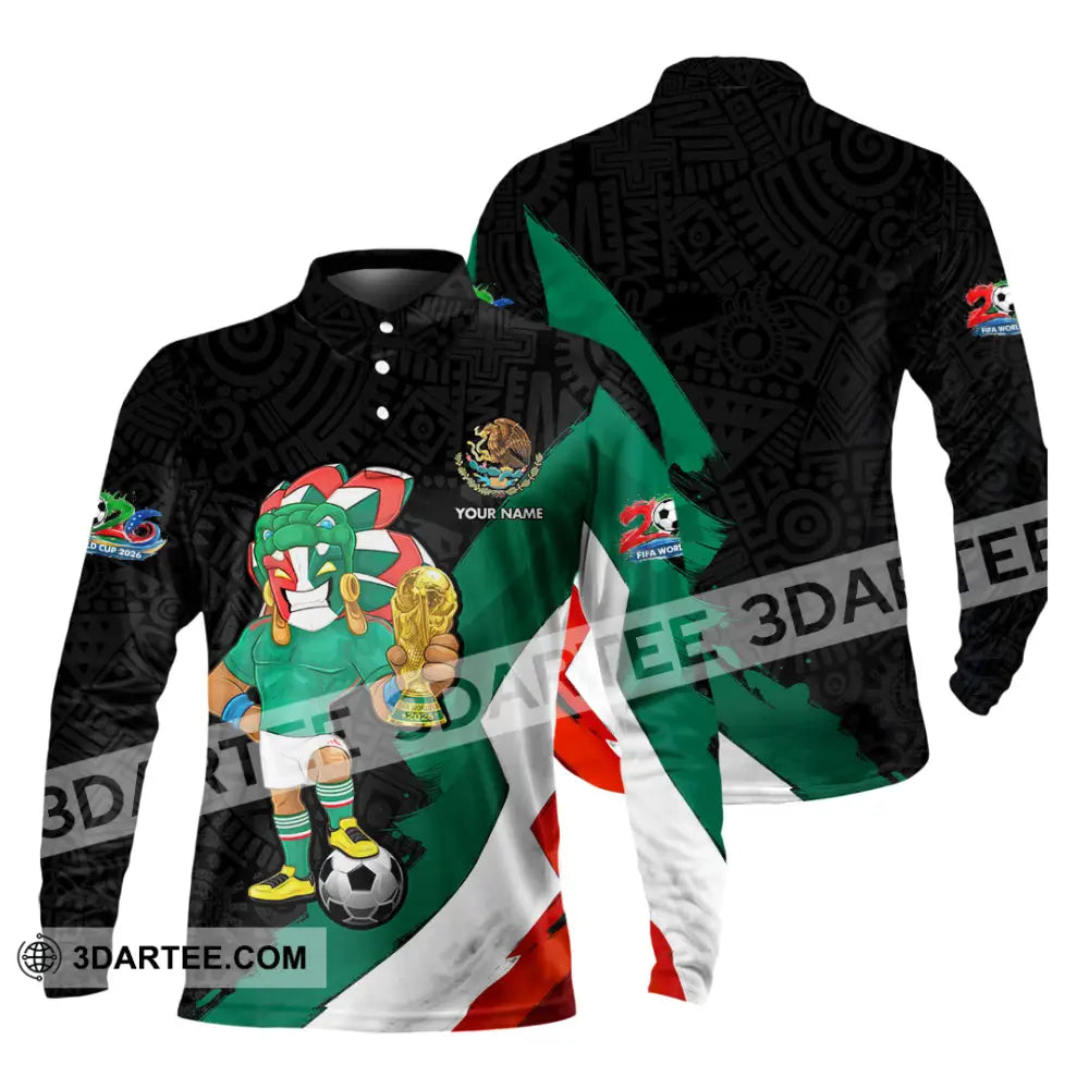 Unisex Shirt - Custom Mexico FIFA World Cup 2026 3D Shirt Long Sleeve Polo / S T-shirt