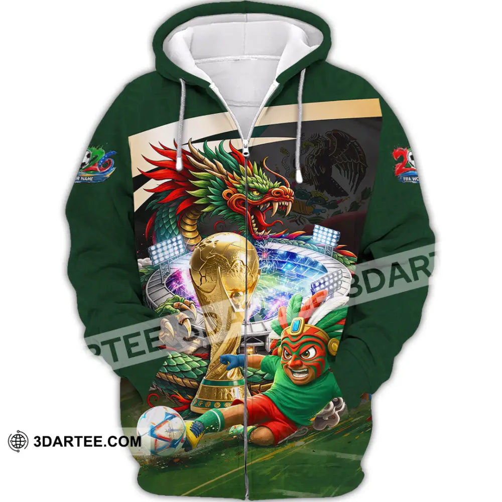 Unisex Shirt - Custom Mexico FIFA World Cup 2026 3D Shirt Zipper Hoodie / S T-shirt