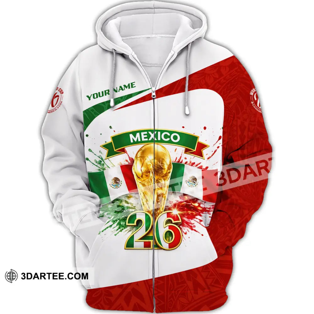 Unisex Shirt - Custom Mexico Fifa World Cup 2026 3D Shirt Zipper Hoodie / S T-shirt