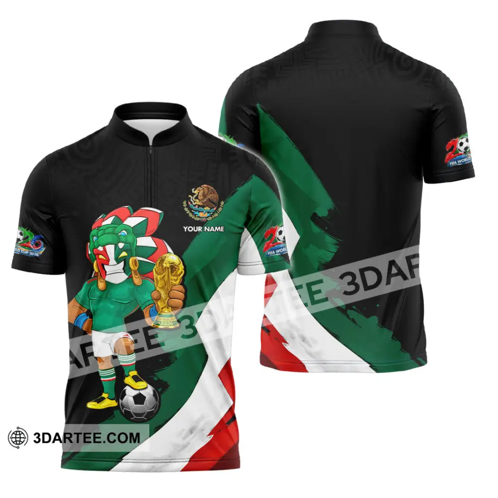 Unisex Shirt - Custom Mexico FIFA World Cup 2026 3D Shirt Zipper Polo Shirt / S T-shirt