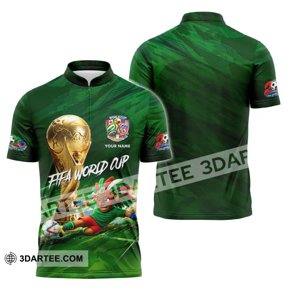 Unisex Shirt - Custom Mexico FIFA World Cup 2026 3D Shirt Zipper Polo Shirt / S T-shirt