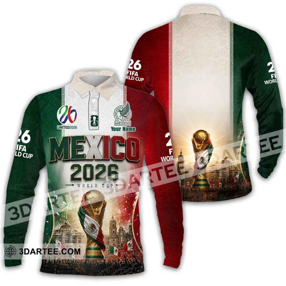 Unisex Shirt - Custom Mexico World Cup 2026 Shirt - Long Sleeve Polo / S - T-shirt