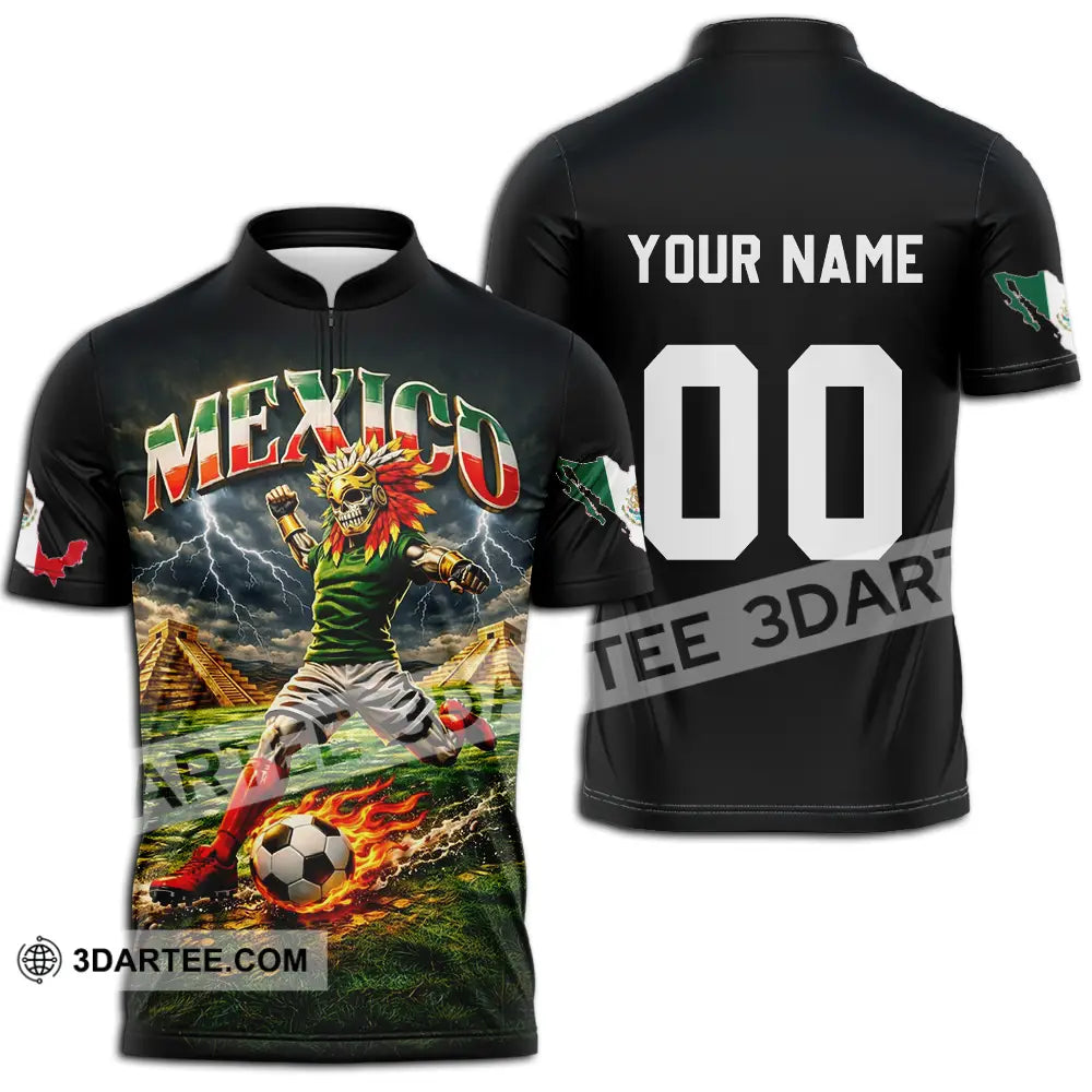 Unisex Shirt - Custom Mexico World Cup 2026 3D Shirt Zipper Polo Shirt / S T-shirt