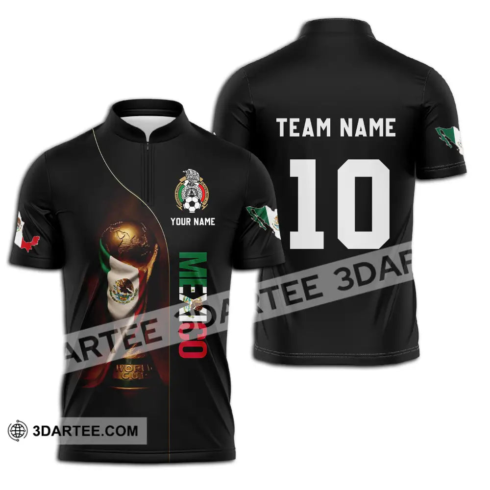 Unisex Shirt - Custom Mexico World Cup 3D Shirt Zipper Polo Shirt / S T-shirt