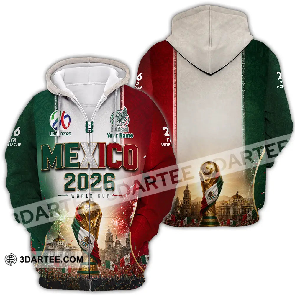 Unisex Shirt - Custom Mexico World Cup 2026 Shirt - Zipper Hoodie / S - T-shirt