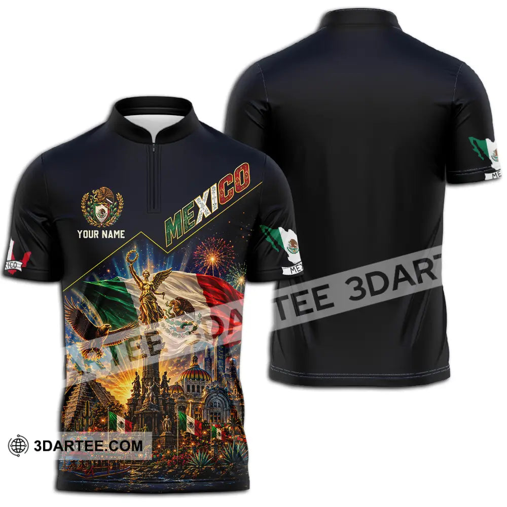 Unisex Shirt - Custom Mexico Shirt - Zipper Polo Shirt / S - T-shirt