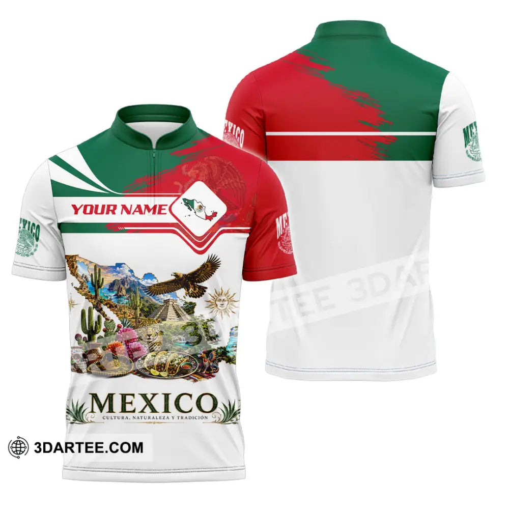 Unisex Shirt - Custom Mexico Shirt - Zipper Polo Shirt / S - T-shirt