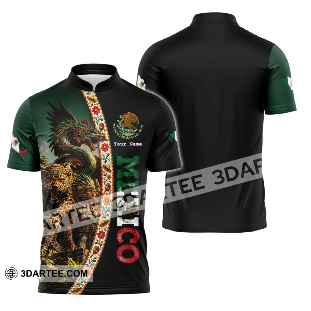 Unisex Shirt - Custom Mexico Shirt - Zipper Polo Shirt / S - T-shirt