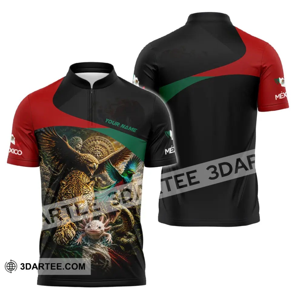 Unisex Shirt - Custom Mexico Shirt - Zipper Polo Shirt / S - T-shirt