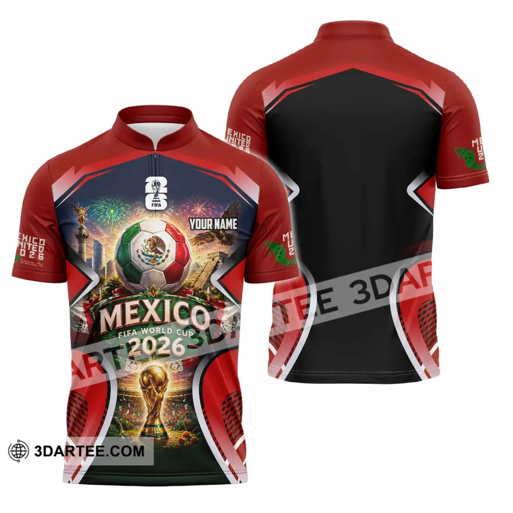 Unisex Shirt - Custom Mexico World Cup 2026 Shirt - Zipper Polo Shirt / S - T-shirt