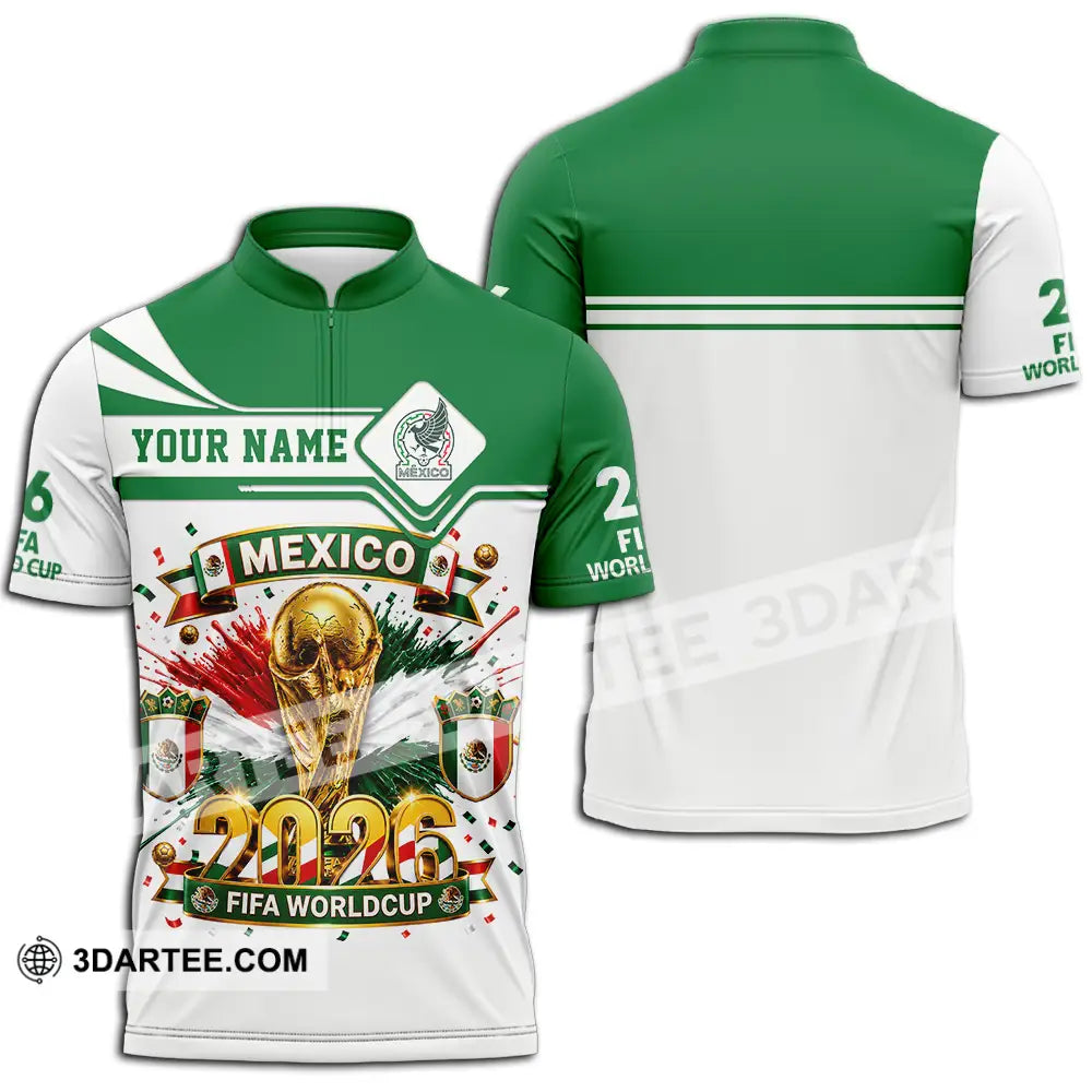 Unisex Shirt - Custom Mexico World Cup 2026 Shirt - Zipper Polo Shirt / S - T-shirt