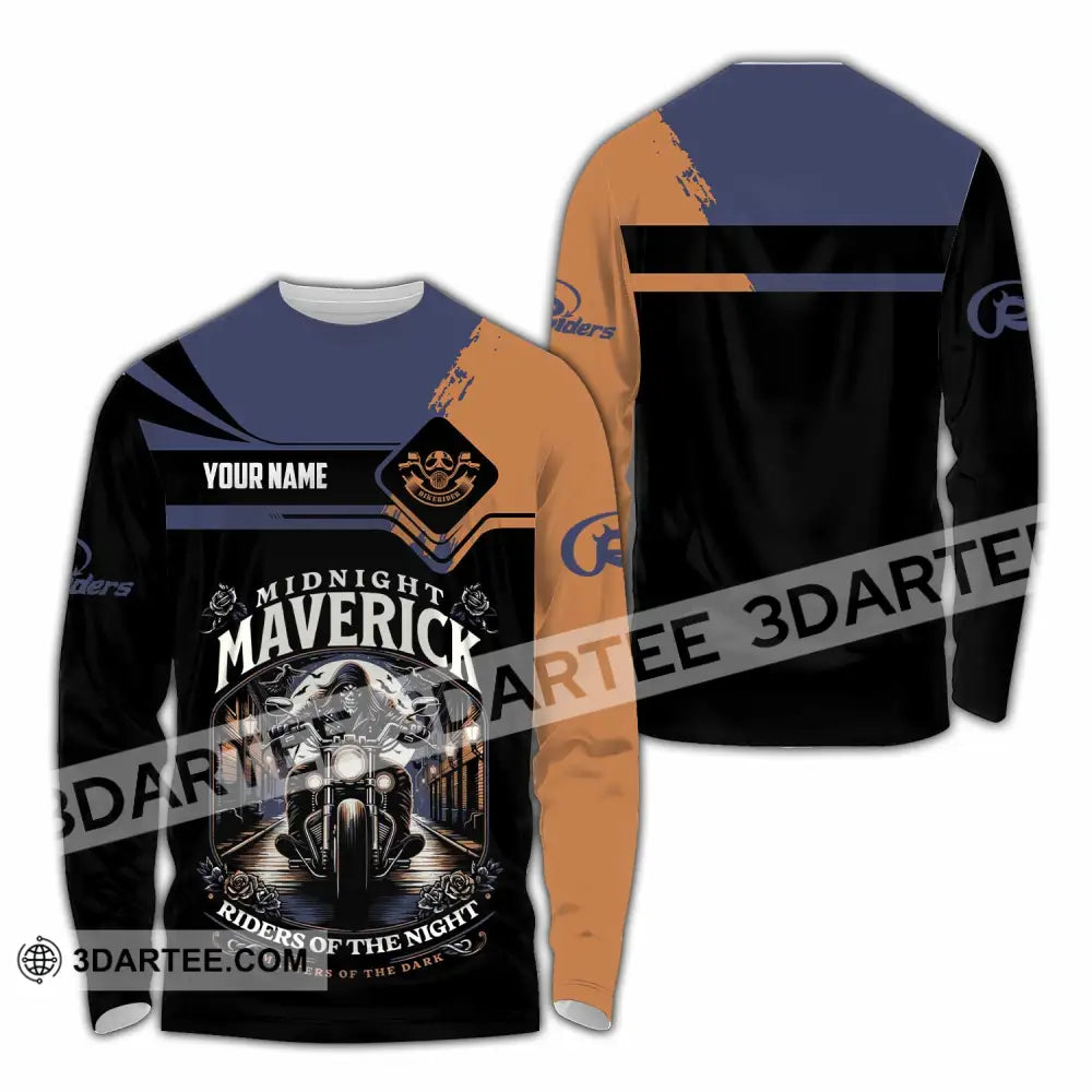 Unisex Shirt - Custom Midnight Maverick Riders Of The Night Shirt Long Sleeve Shirt / S T-shirt