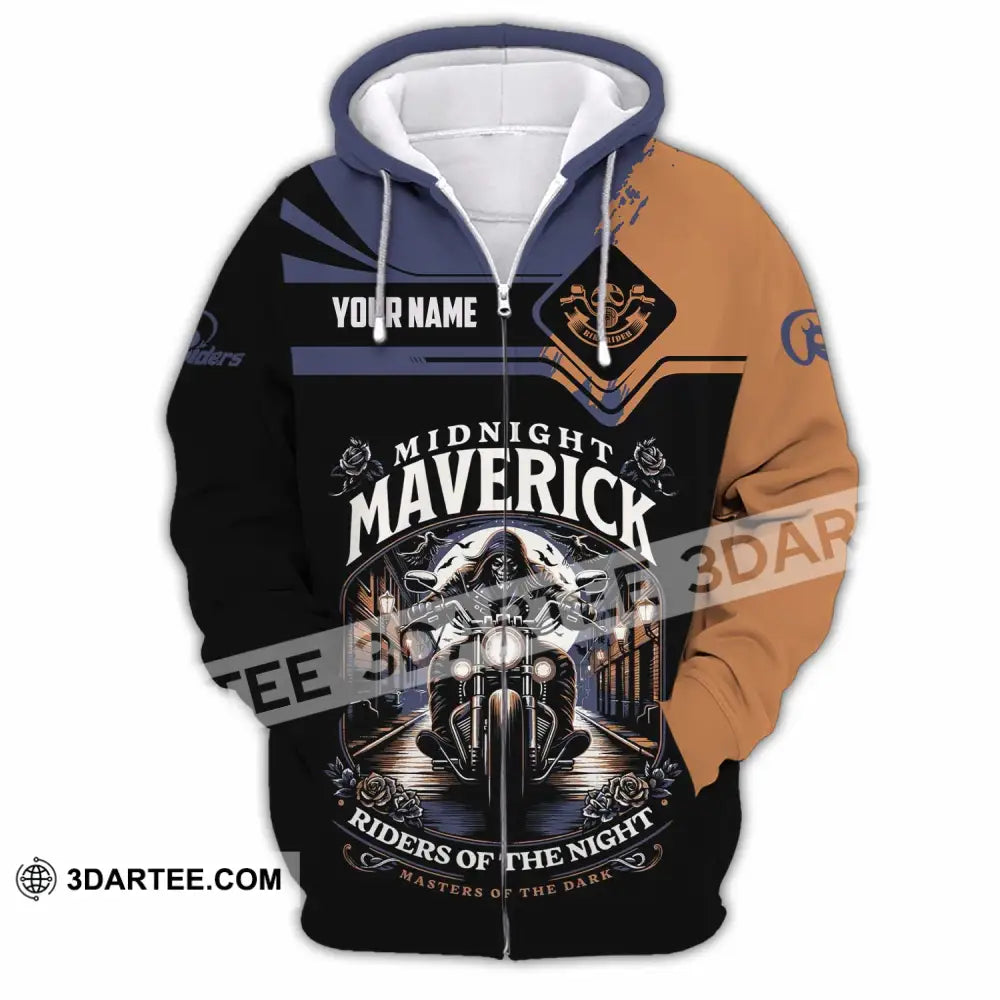 Unisex Shirt - Custom Midnight Maverick Riders Of The Night Shirt Zipper Hoodie / S T-shirt