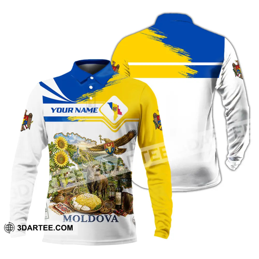 Unisex Shirt - Custom Moldova Shirt - Long Sleeve Polo / S - T-shirt