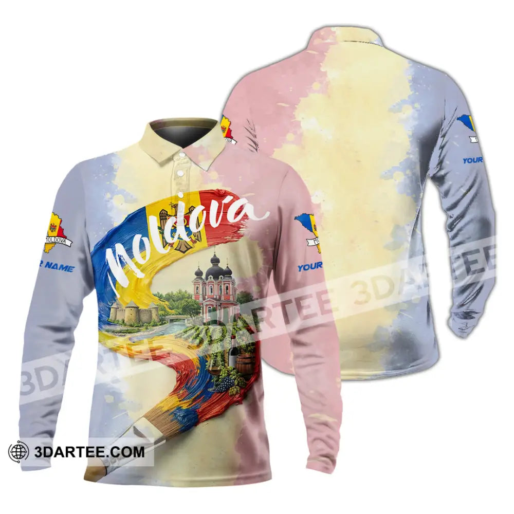 Unisex Shirt - Custom Moldova Shirt - Long Sleeve Polo / S - T-shirt