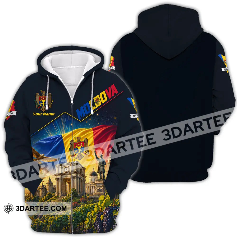 Unisex Shirt - Custom Moldova Shirt - Zipper Hoodie / S - T-shirt