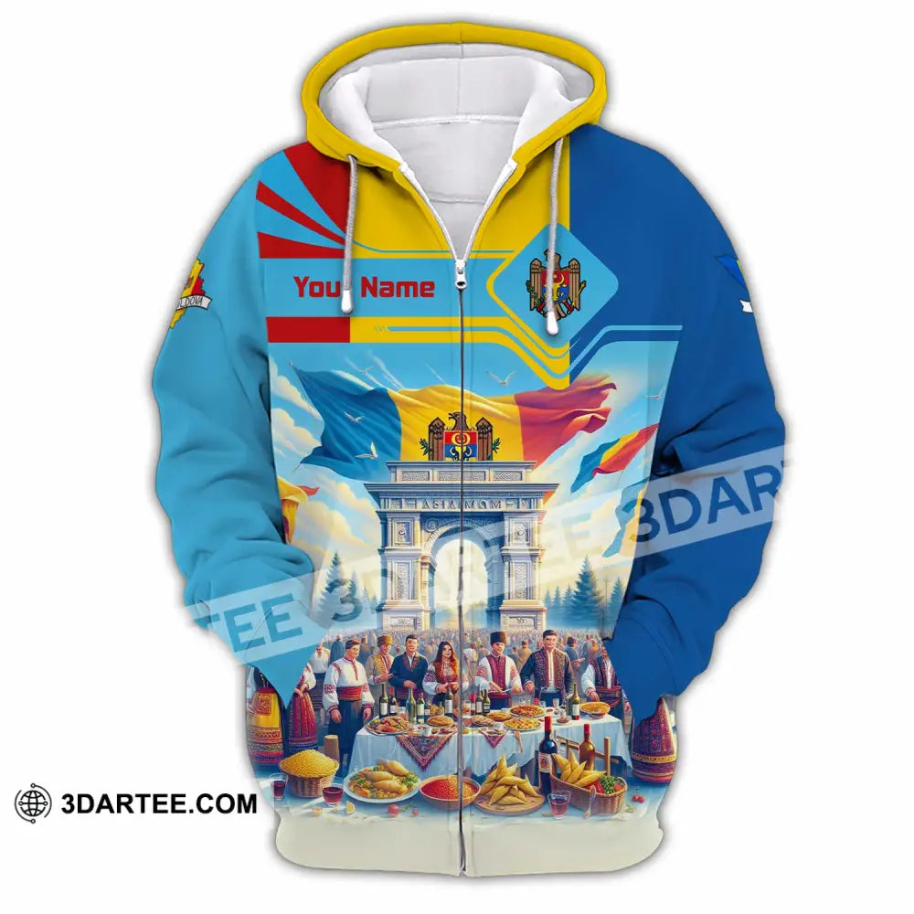 Unisex Shirt - Custom Moldova Shirt - Zipper Hoodie / S - T-shirt