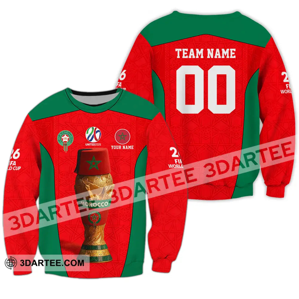Unisex Shirt - Custom Morocco World Cup 2026 3D Shirt - Long Sleeve / S - T-shirt