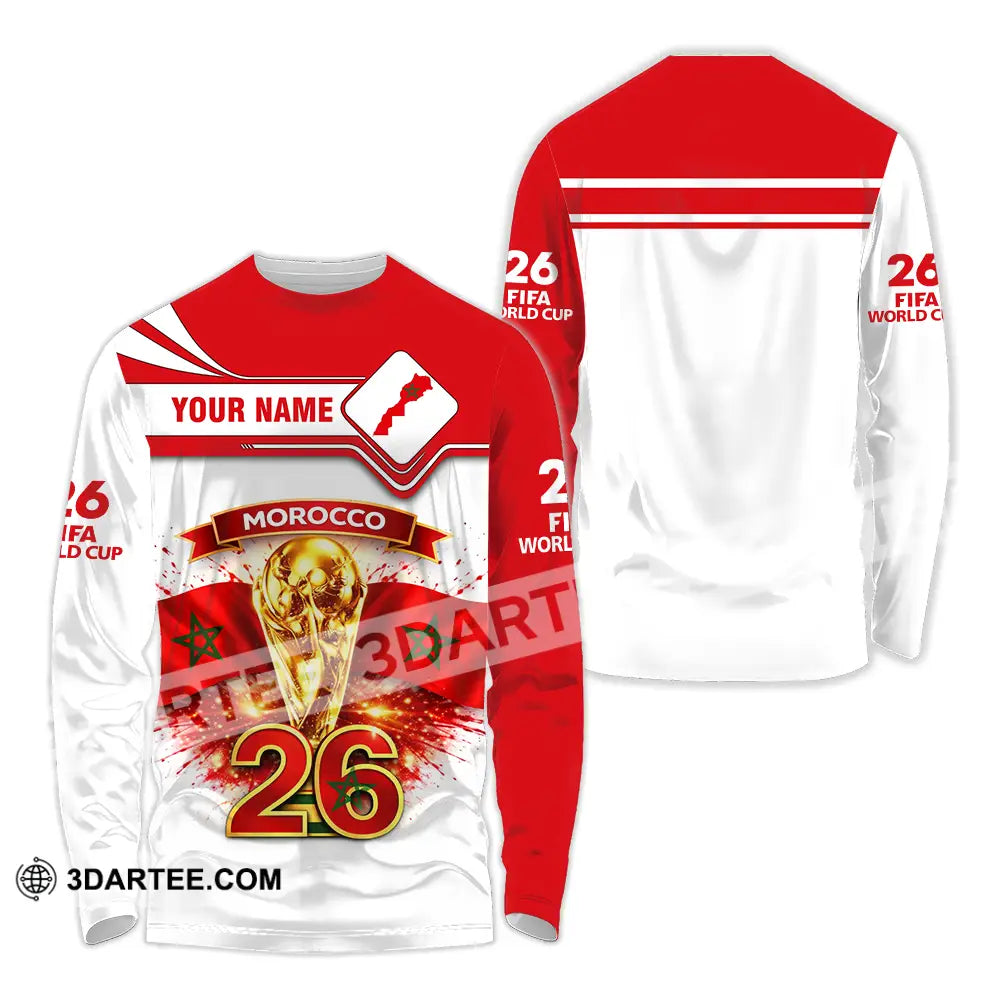 Unisex Shirt - Custom Morocco World Cup 2026 3D Shirt - Long Sleeve Shirt / S - T-shirt