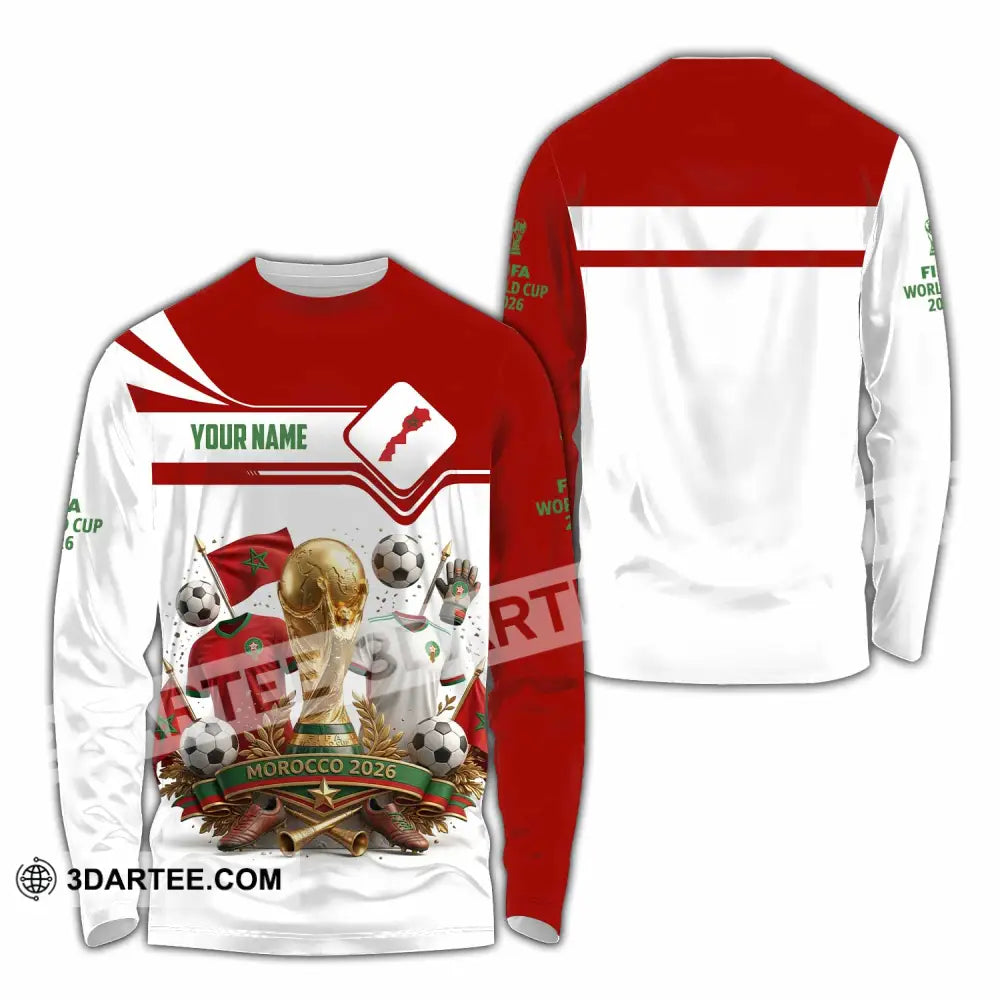 Unisex Shirt - Custom Morocco World Cup 2026 3D Shirt - Long Sleeve Shirt / S - T-shirt
