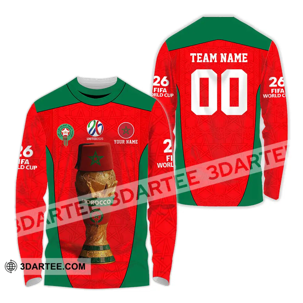 Unisex Shirt - Custom Morocco World Cup 2026 3D Shirt - Long Sleeve Shirt / S - T-shirt