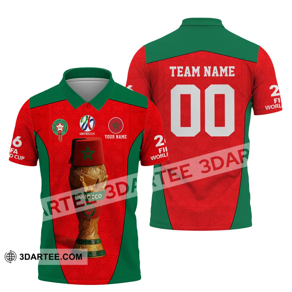 Unisex Shirt - Custom Morocco World Cup 2026 3D Shirt - Polo Shirt / S - T-shirt