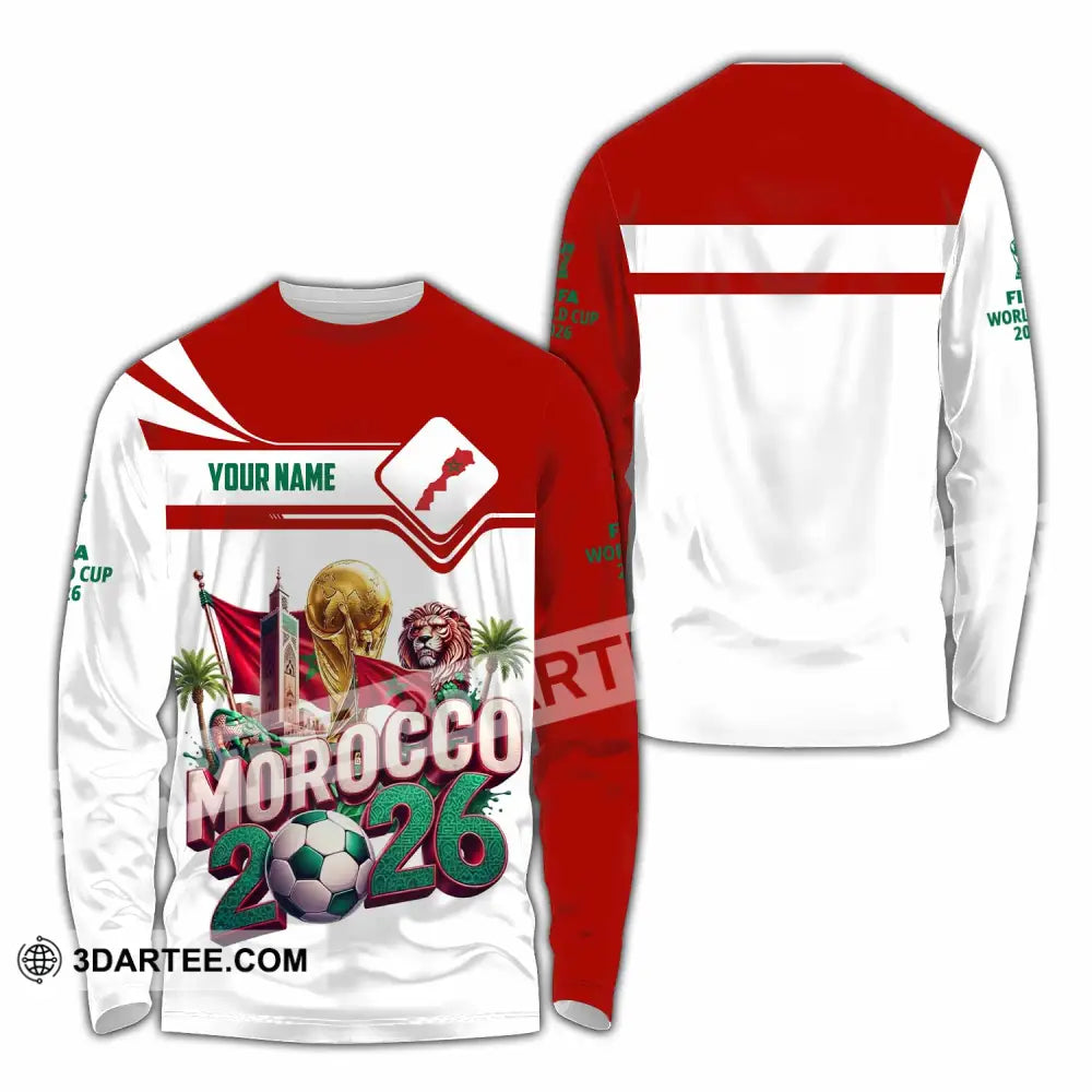 Unisex Shirt - Custom Morocco World Cup 2026 Shirt - Long Sleeve Shirt / S - T-shirt