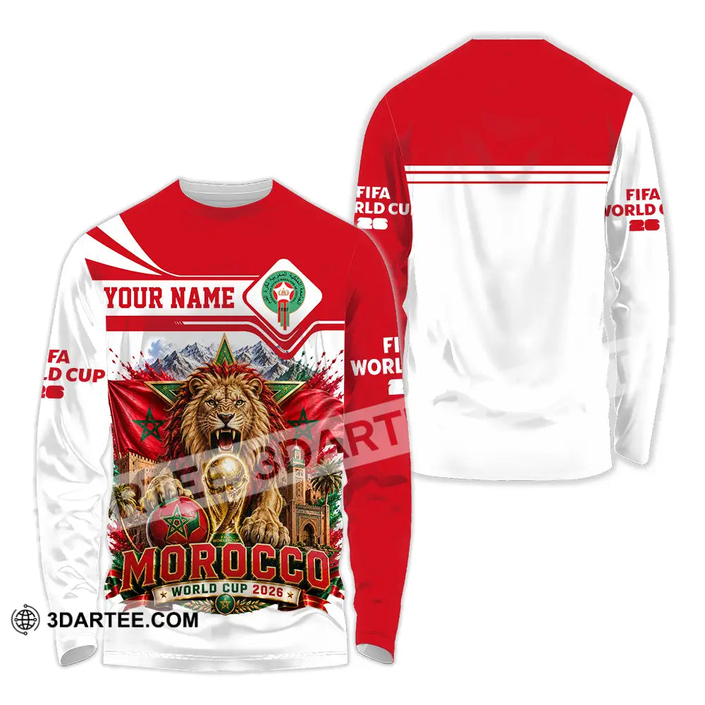 Unisex Shirt - Custom Morocco World Cup 2026 Shirt - Long Sleeve Shirt / S - T-shirt