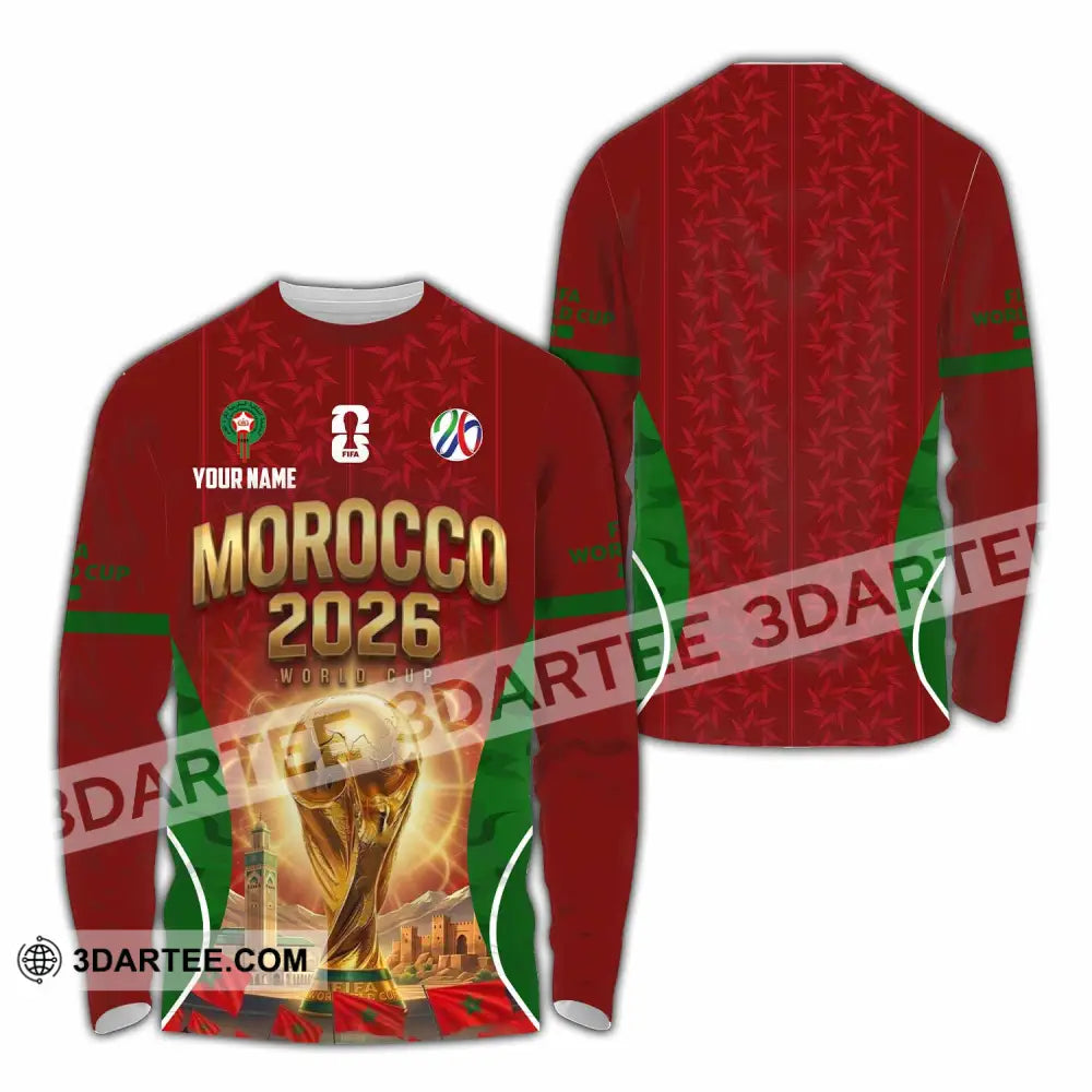 Unisex Shirt - Custom Morocco World Cup 2026 Shirt - Long Sleeve Shirt / S - T-shirt