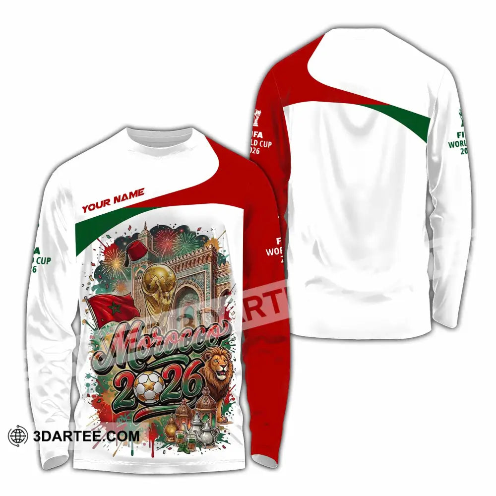 Unisex Shirt - Custom Morocco World Cup 2026 Shirt - Long Sleeve Shirt / S - T-shirt