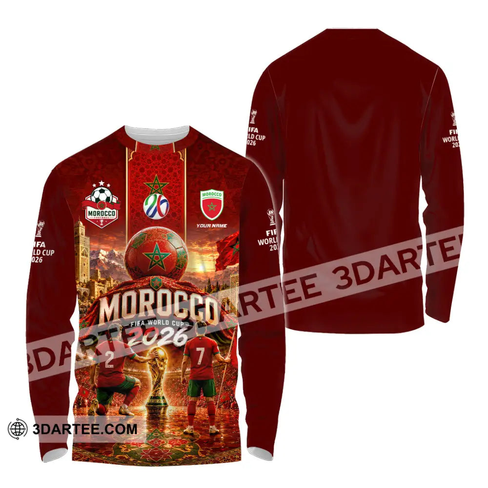 Unisex Shirt - Custom Morocco World Cup 2026 Shirt - Long Sleeve Shirt / S - T-shirt