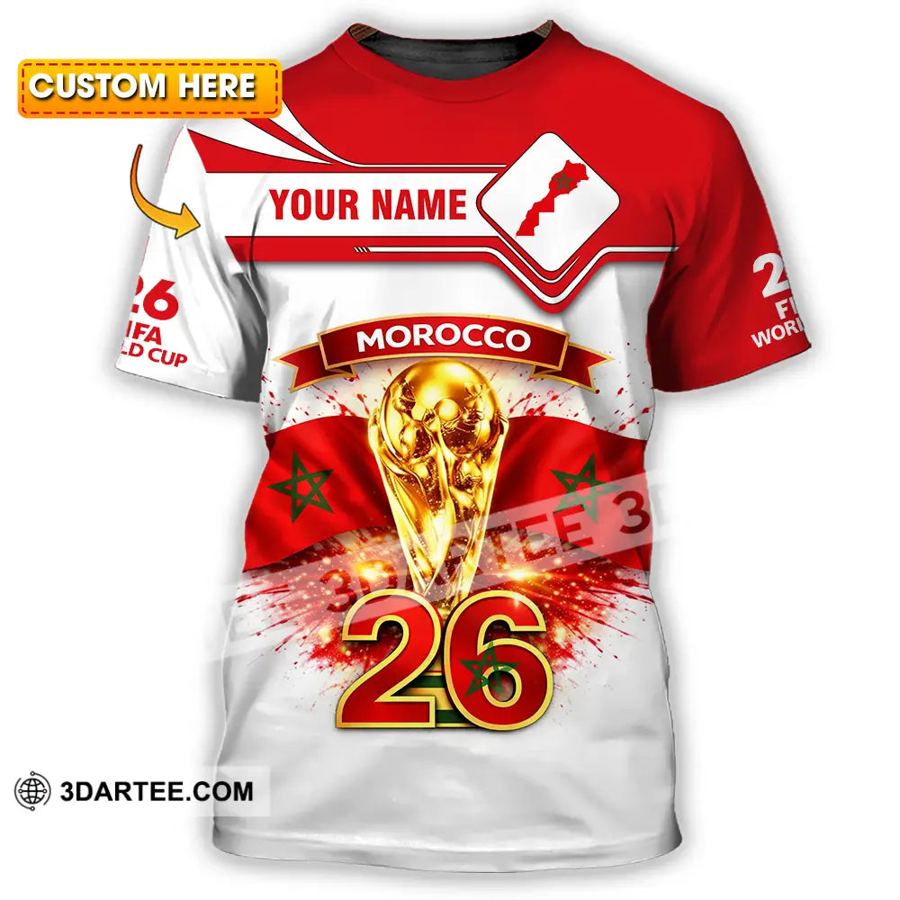 Unisex Shirt - Custom Morocco World Cup 2026 3D Shirt - T-shirt