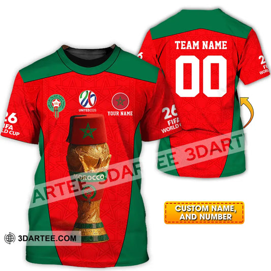 Unisex Shirt - Custom Morocco World Cup 2026 3D Shirt - T-shirt