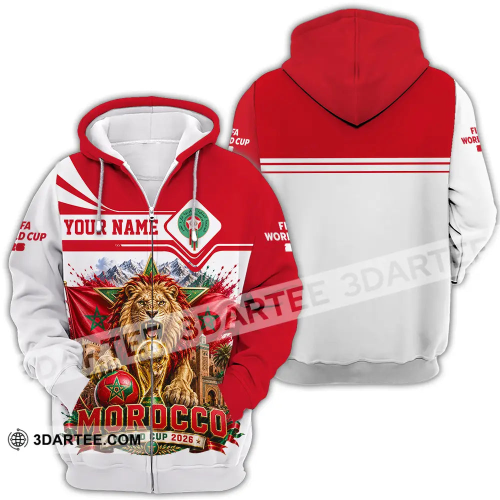 Unisex Shirt - Custom Morocco World Cup 2026 Shirt - Zipper Hoodie / S - T-shirt