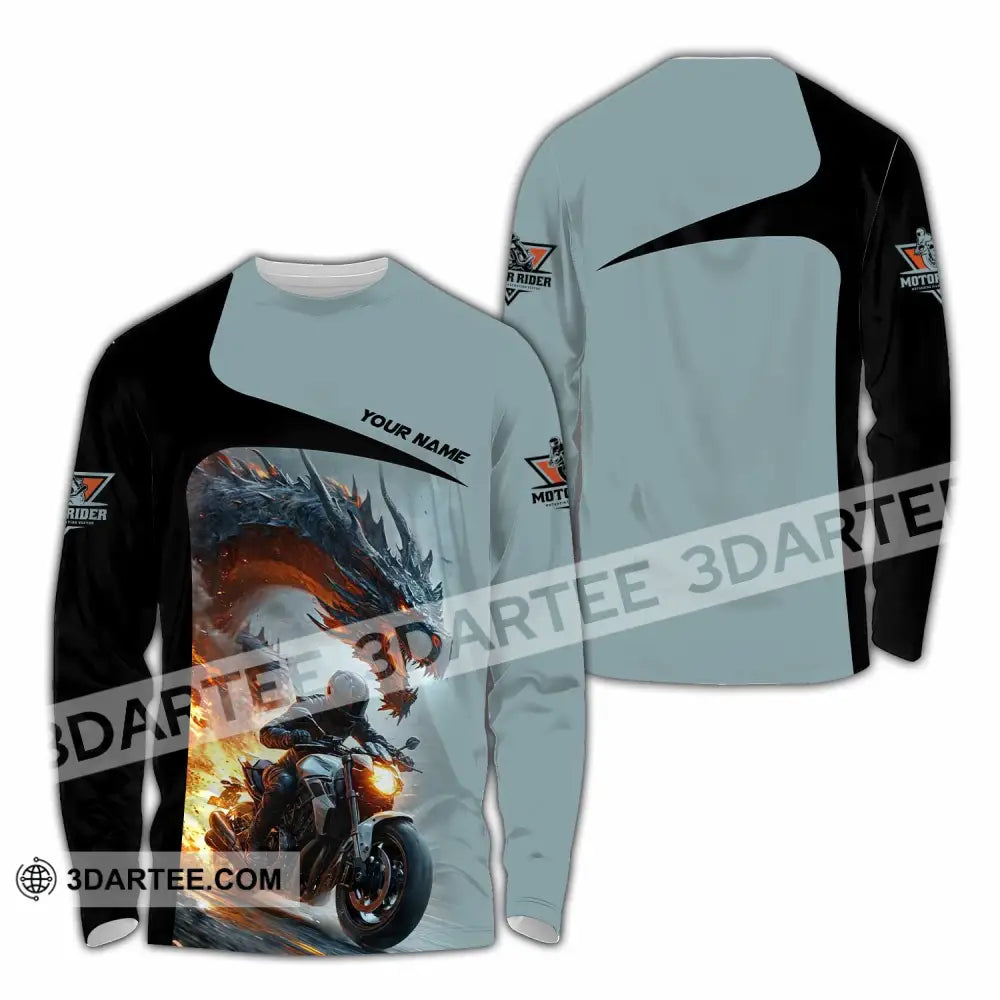 Unisex Shirt Custom Moto Rider Shirt Long Sleeve Shirt / S T shirt
