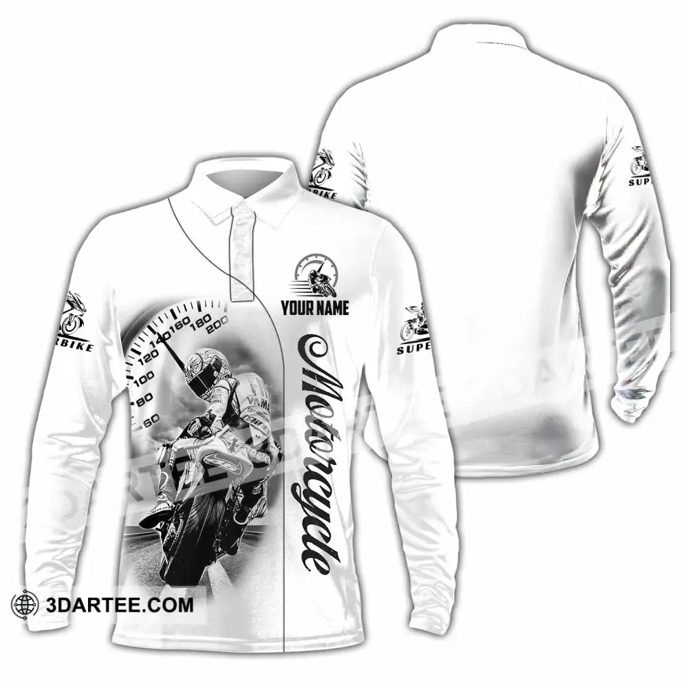 Unisex Shirt - Custom Motorcycle 3D Shirt Long Sleeve Polo / S T-shirt