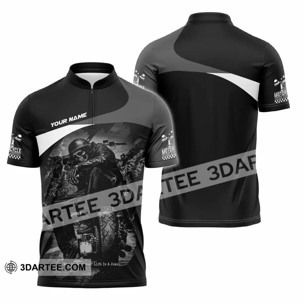 Unisex Shirt - Custom Motorcycle Shirt - Zipper Polo Shirt / S - T-shirt