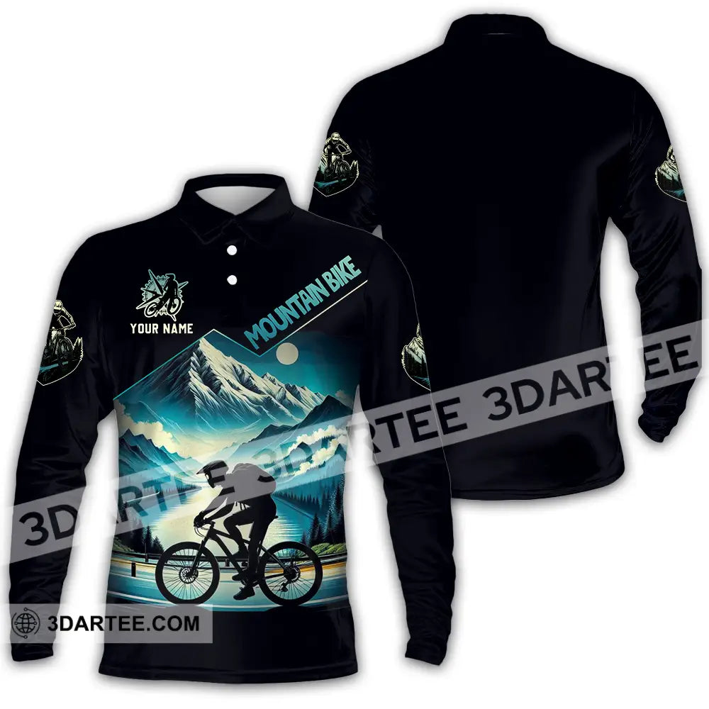 Unisex Shirt - Custom Mountain Bike 3D Shirt Long Sleeve Polo / S T-shirt