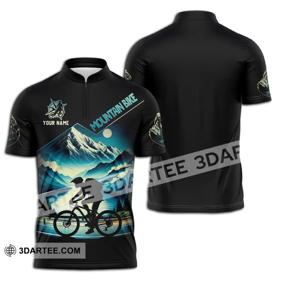 Unisex Shirt - Custom Mountain Bike 3D Shirt Zipper Polo Shirt / S T-shirt